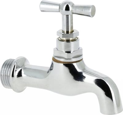 Sanitaire - messing - verchroomde-  tapkraan - 1 -2" - bu.dr. - met gladde uitloop