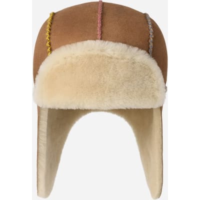 UGG® Sheepskin-muts met oorflappen in Brown, Maat 2/4 YRS, Shearling