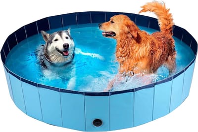 Solvix hondenzwembad - Hondenbad - Blauw - Vouwbaar - Antislip Bodem - Voor Grote Honden