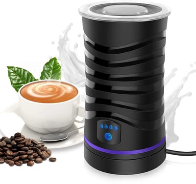 Linkforu - 4-in-1 Electrische Melkopschuimer – Verwarmen - Warmhoudend - Koud - Warm Opschuimen - Mixen – kloppen - 160 ML - Zwart