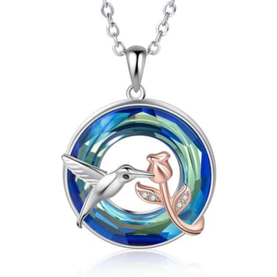 Colliers Pendentifs Ronds en Cristal Classique Pour Femme Chaîne de Mode Bijoux Fête Joli Cadeau Accessoires gray