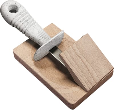 Laguiole André Verdier Oestermes & Oesterklem - Beuk - Wit met spikkels
