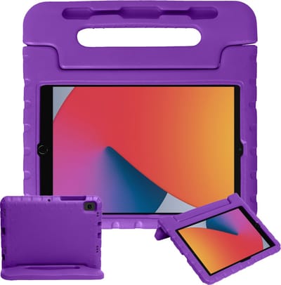 Hoesje - Geschikt voor Apple iPad 9 (2021) - 10.2 inch - 9e Generatie - Kinderhoes Shockproof Bumper - Kidsproof Case - Tablethoes - Kinder Hoes Cover - Paars