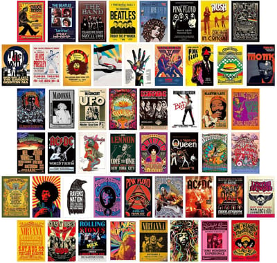 Dailygoods- Muurcollage 50 Stuks - Muziektheater Wanddecoratie - Kunstposters - Esthetische Foto's - Indie Kamerdecoratie - Gecoat Papier 10,2 cm x 15,2 cm