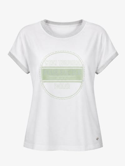 van Verla - French Tshirt - Dames - Korte mouw - Ronde hals - wit / munt - Maat S