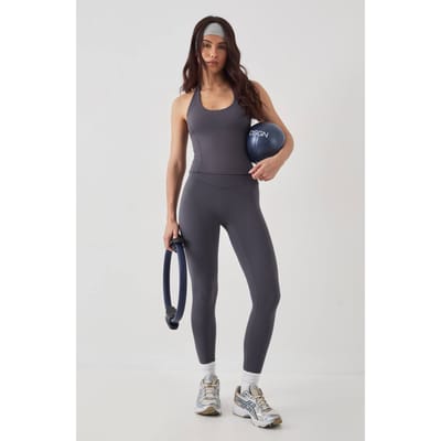Dames DSGN Studio Ultra Sculpt Wrap Taille Legging | Slate Grey | Maat: 2XL
