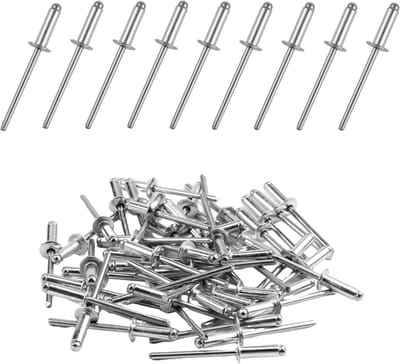 100 Stuks Aluminium Blindnieten (4mm x 12mm) - Corrosiebestendig, Hittebestendig en Sterke Verbinding voor Binnen- en Buitentoepassingen