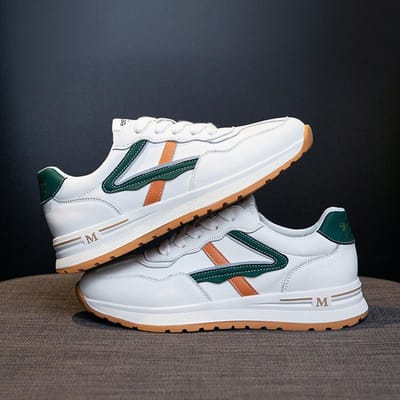 Echt Leer Kleine Witte Schoenen Dames Skateschoenen Lente Nieuw Sport Forrest Gump Schoenen Dames Alles-match Casual Trendy Papa Schoenen 40 white