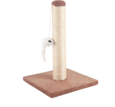 Nobleza Krabpaal voor Katten - Met Speeltje - 25 x 25 x 35 cm - Beige/Bruin