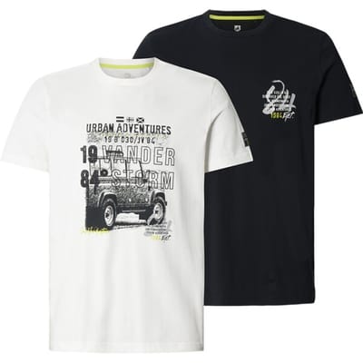 Jan Vanderstorm herren T-Shirts, Set Van 2 - 52/54 - wit - Plus Size