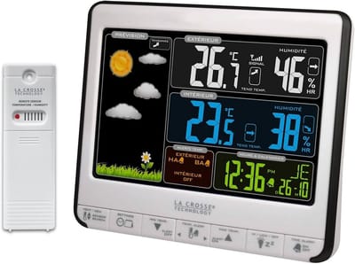 Weerstation - Weercomputer Binnen - Weersvoorspelling Thuis - Draadloze Sensoren - 23.3 x 5.8 cm - Zwart
