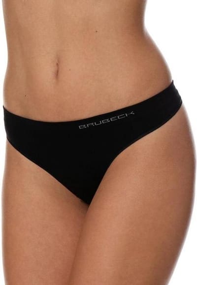 Brubeck Dames String - Naadloos (Seamless) Elastisch Katoen - 3-Pack - Zwart - L
