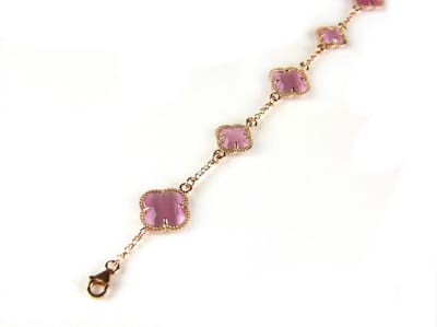 model 5 fiori armband in zilver roze verguld felroze