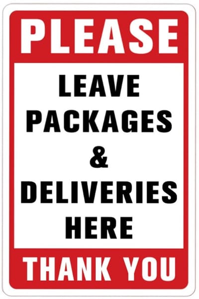Dailygoods- Bezorgborden 20 x 30 cm - Leveringsinstructies - Pakketten - Thuis/werk/kantoor - Zichtbaarheid - Heldere letters - Leveringsbord