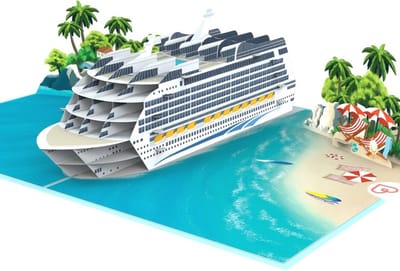 3D Pop-up Verjaardagskaart Cruiseschip - Perfect Cadeau voor Reisvoucher en Geldcadeau