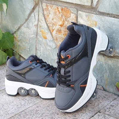 Verstelbare Rolschaatsen - Schoenen Wielen - Buiten Sporten - Verborgen Wielen - Maat 35 - Zwart