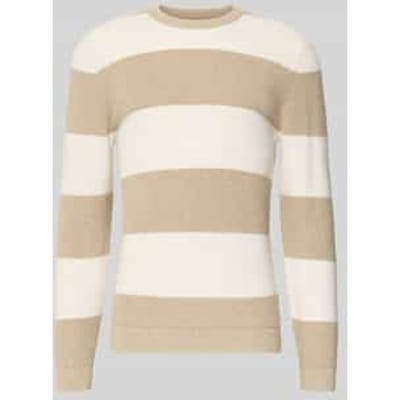 Gebreide pullover met streepmotief en ronde hals