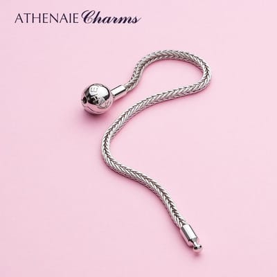 Bracelet Charms Chaîne de Blé Classique en Argent Sterling 925 avec Fermoir Ouvrable pour Bracelets Trollbeads Bijoux Femme/Homme gray