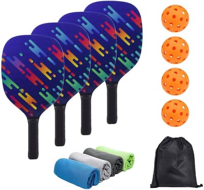 Pickleball Rackets Set - Hout Sport - Buiten Spelen - Ergonomische Grip - 40 cm - Niet gespecificeerd