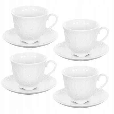 Porseleinen Koffieservies Ćmielów Rococo Wit 4 personen, 8 delen