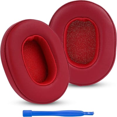 Vervangende Oorkussens voor Draadloze Hoofdtelefoons, Geschikt voor Skullcandy Crusher, Hesh en ANC Modellen, Comfortabel en Duurzaam (Rood)