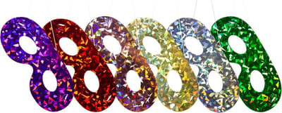 Folat - Meerkleurige Holografische Maskers - 6 stuks