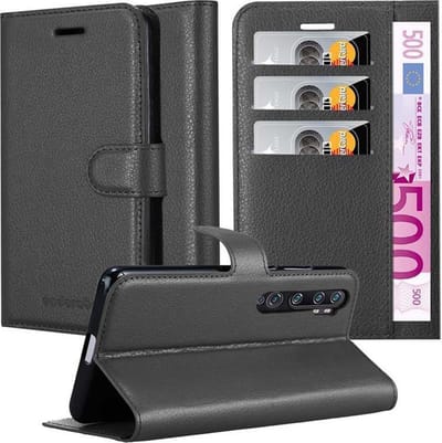Cadorabo Hoesje geschikt voor Xiaomi RedMi NOTE 10 4G / RedMi NOTE 10S in PHANTOM ZWART - Beschermhoes met magnetische sluiting, standfunctie en kaartvakje Book Case Cover Etui