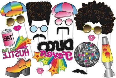 70s Disco Fotohokje Props, Retro Party Decoratie, 20 Stuks voor 90s Throwback Feest, Vintage Fotografie Accessoires