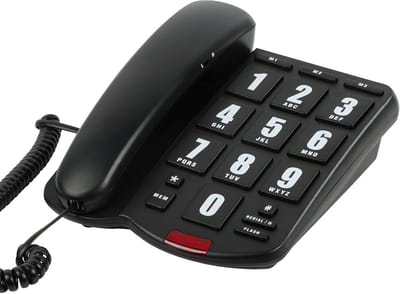 Vast Telefoon - Senioren Telefoon - Thuisgebruik - Grote Knoppen - 22 cm - Zwart