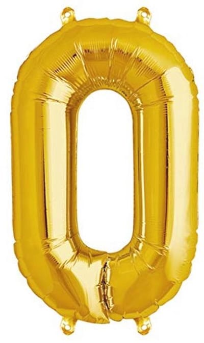 Gouden Folieballon Cijfer 0 - Reuzengetal Ballon van 100 cm voor Feesten en Verjaardagen