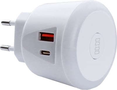 EcoSavers USB Timer Charger USB en USB-C lader 20W met ingebouwde tijdschakelklok 1-4 uur