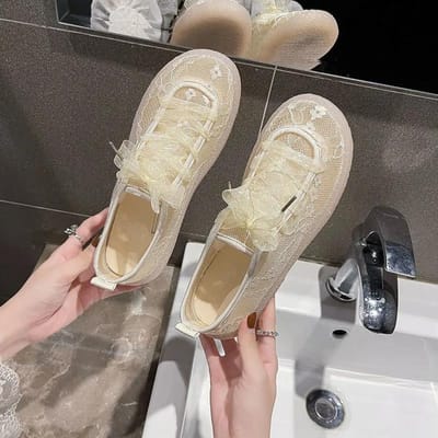 Ademende Holle Feeënwind Vissersschoenen Geleizool Enkele Schoenen Vrouw Zomer Romeinse Schoenen Student Platte Netschoenen 40