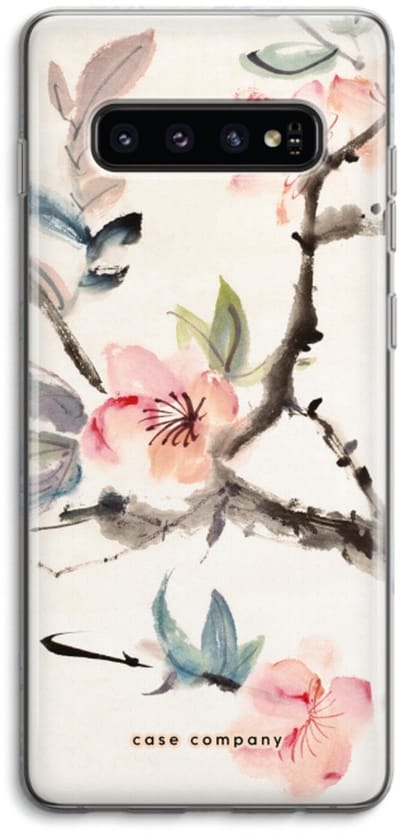 Case Company® - Hoesje geschikt voor Samsung Galaxy S10 4G hoesje - Japanse bloemen - Soft Cover Telefoonhoesje - Bescherming aan alle Kanten en Schermrand