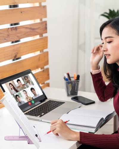 Multifunctionele Verstelbare Boekensteunen voor Studie, Kookboeken, iPad en Notities - Milky White en Paars