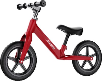 Suotu Loopfiets 2+ jaar - Speelgoed Vanaf 2-5 jaar - Jongens en Meisjes - Kinderstep - 2.12kg lichtgewicht - Rood