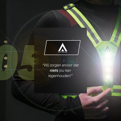 ARISENN Hardloop Verlichting - Led Harnas - Led Vest - Wit Licht voor & Rood licht achter - Hardloop Led verlichting - Reflecterend Hardloop vest - Hardlopen - Sport verlichting - incl batterijen en hersluitbare zipper bag