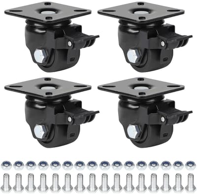 Zware belastbare wielen 50 mm met rem - 4-delige set - draagkracht 900 kg - extra brede zwenkwielen - 360 graden - schroeven - laag zwaartepunt - nylon meubelwielen - meubels werkbanken .