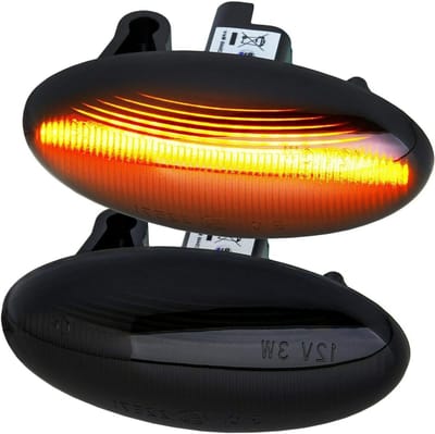 Zijindicatoren LED - Knipperlichten Auto - Verbetering Zichtbaarheid - Waterdicht Ontwerp - 11.3 x 6.4 cm - Zwart