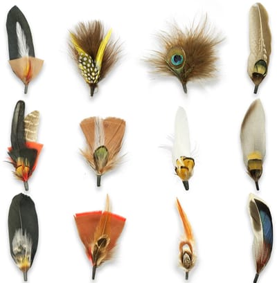 Dailygoods- Hoedveren 12 Stuks - Natuurlijke Decoratie - Cowboy Hoed Veren - Kleurige Accessoires - DIY Versieringen - Hoogwaardige Materialen - Hoedecoratie