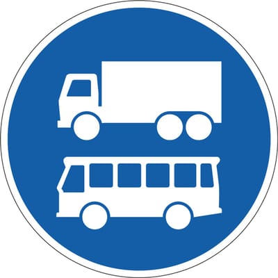Rijstrook lijnbussen en vrachtauto's bord - kunststof - F19 300 mm