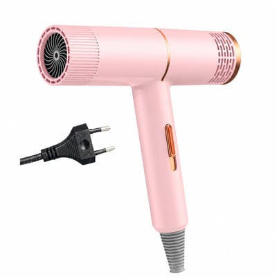 Haardroger - 800 W 220 V - koude en warme lucht met 3 snelheden - pistoolvormige vaste handgreep met blaasmond - roze verpakking