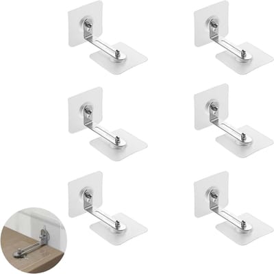 Möbelanker Set - Zelfklevende Bevestiging - Veiligheid Thuis - Zonder Boren - 6 Stuks - Transparant