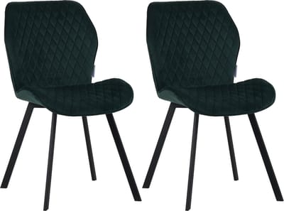 Colenis® - Rio eetkamerstoel - Set Van 2 - Groen - Fluweel - Velvet - Industrieel - Stoel