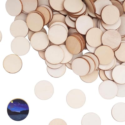 Ronde Houten Schijven 200 Stuks - 2 cm Diameter, 2.5 mm Dikte voor DIY Knutselprojecten, Decoratie en Ornamenten