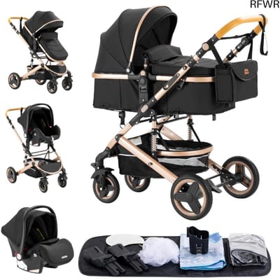 RFWR® 3-in-1 Kinderwagen voor Baby's en Peuters - Gemakkelijk Vouwbaar en Comfortabel