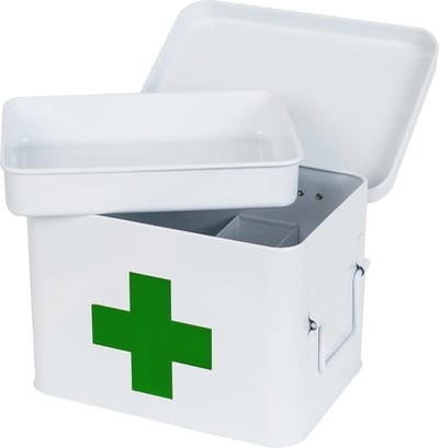 Medische Huisapotheek van Metaal - Praktische EHBO-doos voor Medicijnen - 22,5 x 16,5 x 15,5 cm