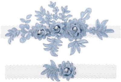 Dailygoods- Kousenband Bruiloft - Kousenbanden Set - Elastische Beenbanden - Bloemen/Kant - Perfect voor Bruidsmeisjes - Duurzaam Materiaal - Beenband