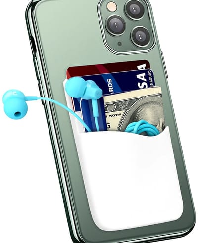 Pasjeshouder Voor Smartphone I Creditcardhouder I Kaarthouder I Opplakbare Pasjeshouder I Rekbaar I 2 Vakken I 4 Pasjes I Wit