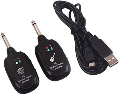 Dailygoody - Draadloos Gitaar Systeem - Oplaadbare Ontvanger - 300 Voet Bereik - Zwart - Digitale 4 Kanalen - Voor Elektrische Gitaar en Bas