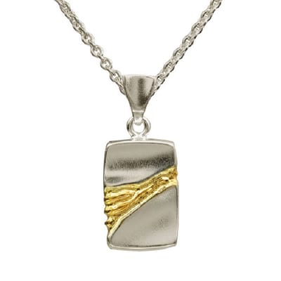 AuBor ®,  Hanger. Zilver landschap met gouden rivier.
